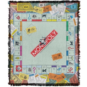 Monopoly Board Blanket 50"x60" Woven Tapestry - 1 of 4