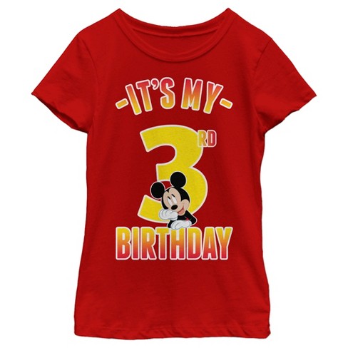 T-shirt 'It's My 3rd Birthday' Pour Enfant - Cadeau Fête Filles, Couleur Rose, Tailles Variées
