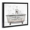 Stupell Industries Wash Worries Away Tub Bubbles Floating Frame Canvas Art - 2 of 4