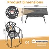 5-Piece Cast Aluminum Outdoor Dining Set with Beige Cushions, Rectangle Table & Ergonomic Chairs - for Patio, Backyard - 4 of 4