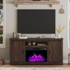 AMERLIFE Fireplace TV Stand with Sliding Barn Door for TVs up to 73", Farmhouse 63" Fireplace Entertainment Center - 3 of 4