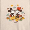 Women's - Disney - Mickey Minnie Leaf Pile Lightweight French Terry Wide Neck Long Sleeve Shirt - 2 of 4