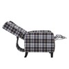 Plaid Velvet Push-Back Recliner with Wood Frame - 4 of 4