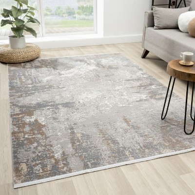 Luxe Weavers Abstract Premium Fringe Rug