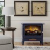 Country Living Infrared Freestanding Electric Fireplace Stove Heater in Navy Blue + Fireplace Crackler Sound Maker - 3 of 4