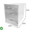 3-Layer 18" W x 23" H x 23" D Outdoor Kitchen Drawers BBQ Drawers Stainless Steel BBQ - 3 of 4