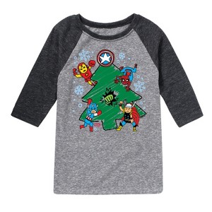 Boys' - Marvel - Christmas Sketch Raglan Graphic T-Shirt - 1 of 4