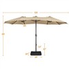 Yaheetech 15ft Twin Patio Parasol Outdoor Umbrella Market with Crank - 3 of 4