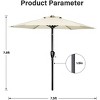 7.5ft*7.5ft Deluxe Patio Umbrella, with Push Button Tilt/Crank, 6 Sturdy Ribs, for Garden, Deck, Backyard, Pool, Beige - 2 of 4