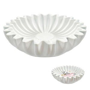 Decorative Bowl, Home Decor Bowl - mteryoing Handcrafted Resin Fluted Ruffle Bowl, Modern Decor for Entry Table/Coffee Table - 1 of 4