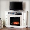 HomeStock 18 in. Freestanding Wooden Smart Electric Fireplace  in White ideal for a realistic flame experience - 2 of 3