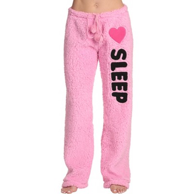 Just Love Womens Plush Faux Sherling Soft Pajama Pants - PJ Bottoms Sleepwear