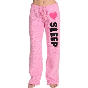 Just Love Womens Plush Faux Sherling Soft Pajama Pants - PJ Bottoms Sleepwear - 1 of 3