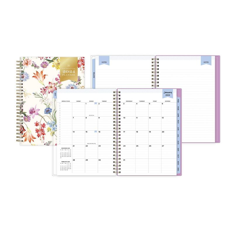 Day Designer 2024 Planner with Notes Pages 5.875&#34;x8.625&#34; Weekly/Monthly Wild Blooms White, 4 of 15