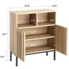 Buffet Cabinet Sideboard with Storage, Modern Industrial Storage Cabinet Accent Table with Fluted Panel Door Metal Legs - 3 of 4