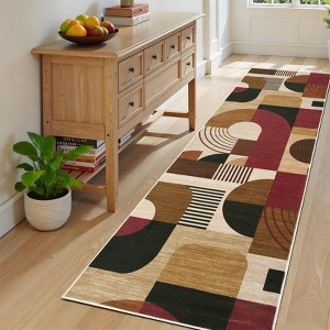 Area Rug Modern Geometric Abstract Rug Bedroom Ultra-Thin Soft Low Pile Large Carpet Living Room Non Slip Dining Room - 1 of 4