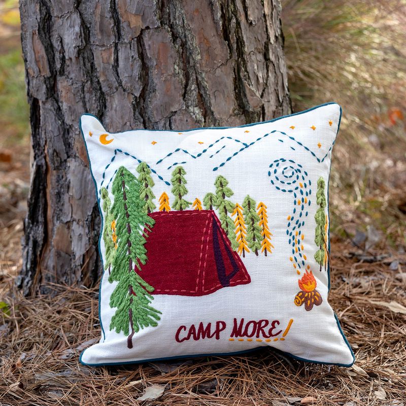 Park Hill Collection Campsite Appliqued Cotton Pillow, 2 of 4