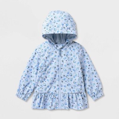 Детские куртки Cat & Jack Toddler Girls' Floral Print Ruffle Waist Rain Jacket - Cat & Jack™ Pink 5T — фото 2