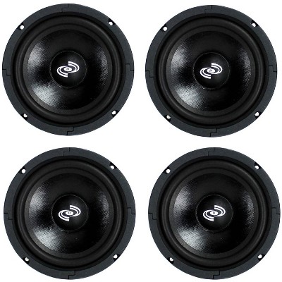 4) Pyle Pro 8 Inch 360 Watt 8-Ohm Black Driver Mid Range Audio Speakers | PDMR8