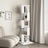 5-Tier Rotating Bookshelf with Acrylic Sides and Wide Anti-Tip Base ,Vertical Storage Tower for Small Rooms or Apartments-Baofuwish - 3 of 4
