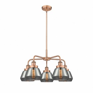Fulton - 5 Light Stem Hung Chandelier In Art Deco Style-13.5 Inches Tall and 24.5 Inches Wide - 1 of 1