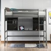 Streamdale Twin size Loft Bed with Storage Shelves, Desk and Ladder, Gray - 2 of 4