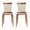 Dining Chairs for Kitchen and Dining Room, Walnut Solid Wood Slat Back Windsor Chair (Set of 2) - 3 of 4
