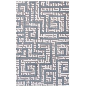 Modway Nahia Geometric Maze 5x8 Area Rug - Ivory, Light Gray and Sky Blue,  100% Polyester Microfiber ,  Tight Low Pile Weave - 1 of 4