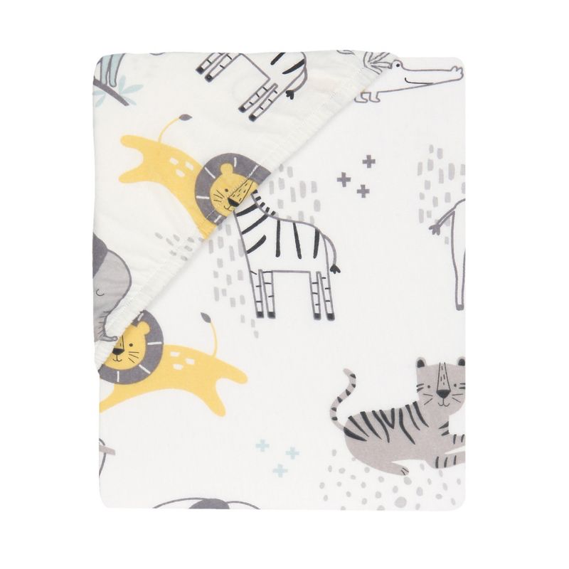 Lambs & Ivy Animal Jungle Soft 100% Cotton Jersey Baby Fitted Crib Sheet, 4 of 7