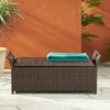 42 Inch Storage Bench, Storage Chest With Hinged Lid For Bedroom End Of Bed, Rattan Bench Foot Rest Stool - 2 of 4