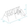XDP Recreation Surf N Swing Painted Steel 5 Station Kids Outdoor Backyard Swing and Play Set with Wave Slide, Foam Leg Guards, and Hardware, Blue - 4 of 4
