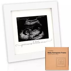 17 x 7.5 x 0.5 In, White Love at First Heartbeat Baby Sonogram Picture Frame for 3 Ultrasound Photos 