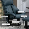 Resenkos Swivel Recliner with Ottoman, Faux Leather Chair with Massage, Remote & Side Pocket, Luxurious PU, Assembly Required, Blue - 4 of 4