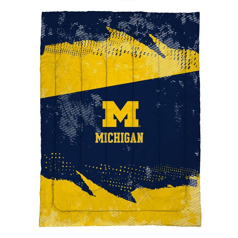 NCAA Michigan Wolverines Slanted Stripe Twin Bedding Set in a Bag - 4pc, 2 of 4