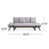Sapphtopaz Outdoor Patio Sofa, Acacia Wood Outdoor Daybed with Water-Resistant Cushions, Expandable Outdoor Sofa with Cushions & Lumbar Pillows - 3 of 4