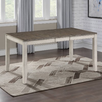 Smoky Alabaster and Honey Extendable Rectangular Dining Table