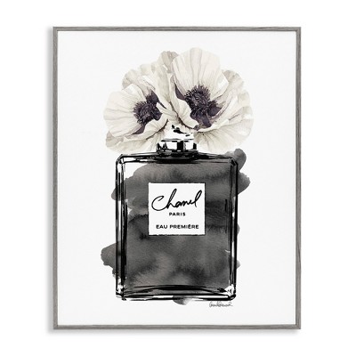 Stupell Industries Perfume Poppies Watercolor Black Framed Giclee Art
