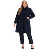 Agnes Orinda Women's Plus Size Peter Pan Collar Single Breasted with Pockets Long Winter Pea Coats - 3 of 4