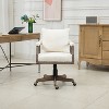 Computer Chair Office Chair, Adjustable Swivel Chair Fabric Seat, Boucle Accent Chairs with Arms, Sitting Oversized Chair for Living Room-The Pop Home - 3 of 4