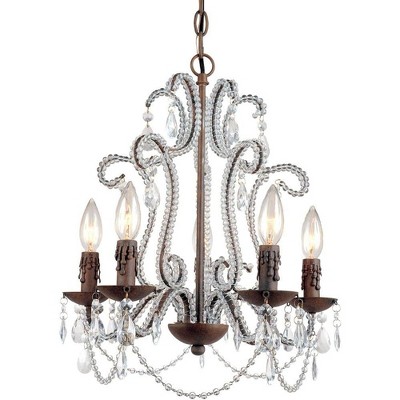 AF Lighting Beloved Mini Chandelier, 5-60W Candle Bulbs, 19HX22W, Hardwire Option