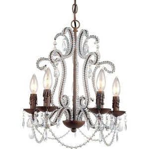 AF Lighting Beloved Mini Chandelier, 5-60W Candle Bulbs, 19HX22W, Hardwire Option - 1 of 3