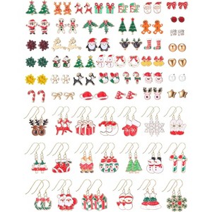 Christmas Earrings Bulk Set - 60 Pairs with Snowman, Snowflake & Santa Designs. - 1 of 4