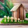 1PC Wooden Mushroom Set Various Sizes Natural Unfinished Mushrooms Plain  Unpainted Wood Mushroom for Children's Arts