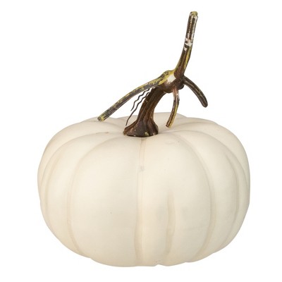 Northlight 8" Cream White Pumpkin Weighted Halloween Statue