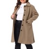 Agnes Orinda Women's Plus Size Winter Single Breasted Back Split with Pockets Long Overcoats - 2 of 4