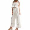 Women's Embroidered Tie Strap Top & Pants Set Of 2 - MABLE - 2 of 4