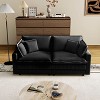 MAYEERTY Modular L-Shaped Deep Seat Sectional Sofa with 4 Pillows for Living Room (Black) - 4 of 4