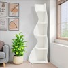 Lirago,5-Tier Corner Bookshelf – Modern White Engineered Wood Shelf with Adjustable Shelves – Ideal for Home & Office Spaces - 3 of 4