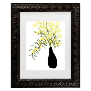 Trademark Fine Art - Rosana Laiz Blursbyai Yellow blooms in a vase Matted Framed Art - 1 of 4