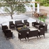 vidaXL Patio Lounge Set Outdoor Sectional Sofa Set Garden Loveseat Poly Rattan - 16 Piece Black - 2 of 4